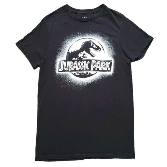 Jurassic World Splatter Print Classic Logo Size Small Mens 100% Cotton T-Shirt - Picture 1 of 6